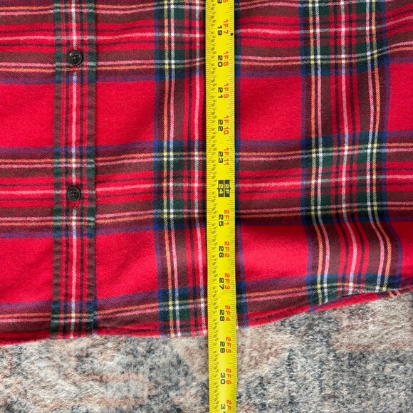 L.L. Bean Women's Plus Red Scotch Plaid Flannel Button-Front Shirt Top 2X - Picture 9 of 9